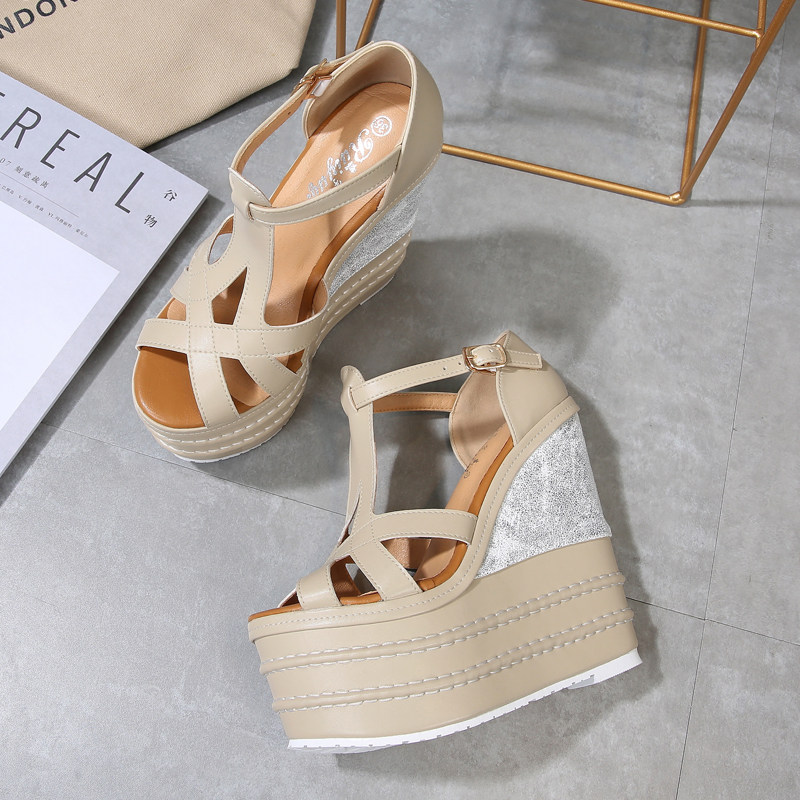 Sandal cao gót nữ hở mũi đế xuồng 10 cm phong cách boho — Mơ 14CM, Mơ 16CM, Trắng 14CM, Trắng 16CM chi tiết 47