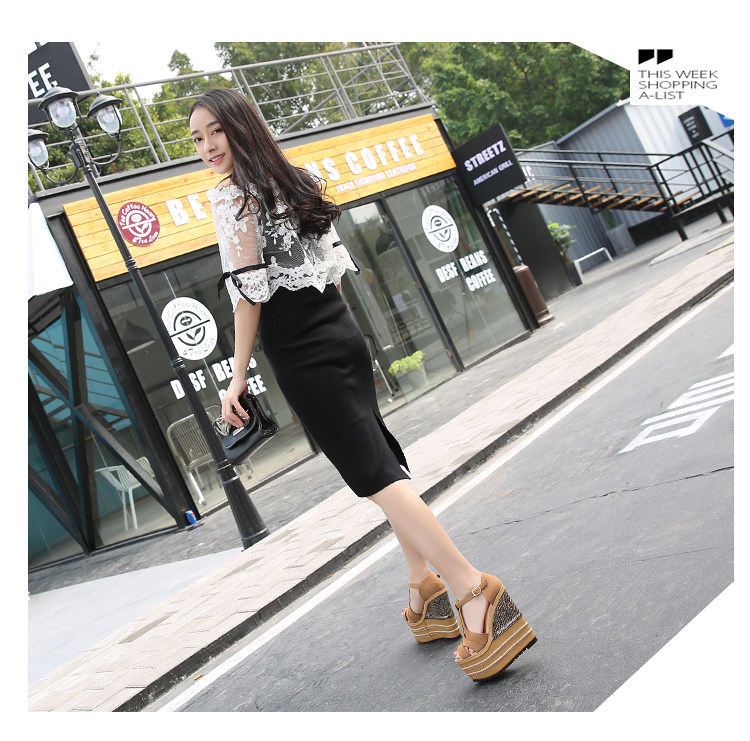 Dép sandal nữ đế xuồng cao gót mũi hở phong cách dân tộc — Màu cam 14cm, Màu cam 16cm, Nude 14cm (Màu da, 14cm), Tây 16cm chi tiết 62