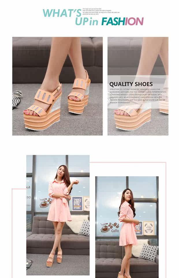 Giày cao gót nữ đế xuồng platform siêu cao 16 cm, mũi nhọn, chất liệu lưới thoáng khí — màu cam, đen chi tiết 25