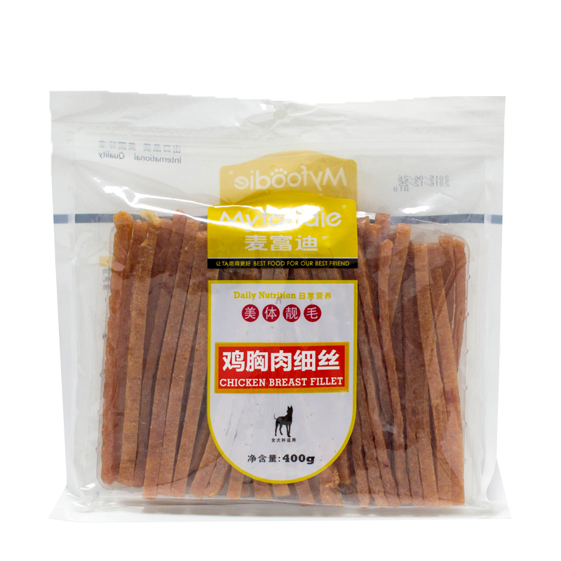 Mai Fudi Chicken Filament 400g Pet Dog Chicken Chicken Chicken Dry Teddy training Molar Dog Snacks thức ăn cho chó mẹ sau sinh