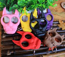 Girl anti pervert hand buckle finger tiger outdoor self-defense weapon Dog head mini finger tiger keychain plastic punch stab self-defense