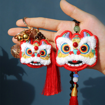 Embroidery diy handmade self-embroidery Lion material bag purse send boyfriend embroidery keychain Peace symbol peace blessing