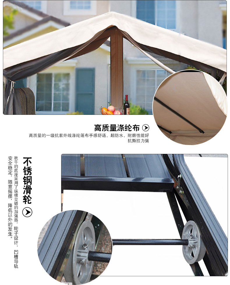 Golden Garden Ghế xích đu ngoài trời Sân vườn Nội thất ban công Giải trí ngoài trời Iron Art Swing Ghế nôi ghế ngồi ban công