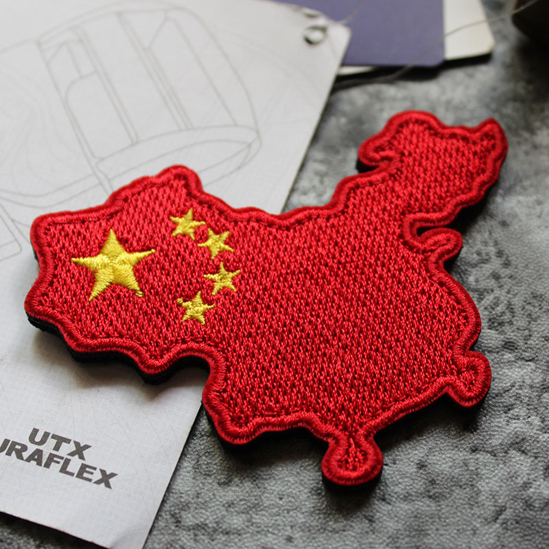 National Map Male Chicken Full Embroidery Magic Sticker Badge Magic Badge Magic Chapter Five Stars Full Three-dimensional Embroidery