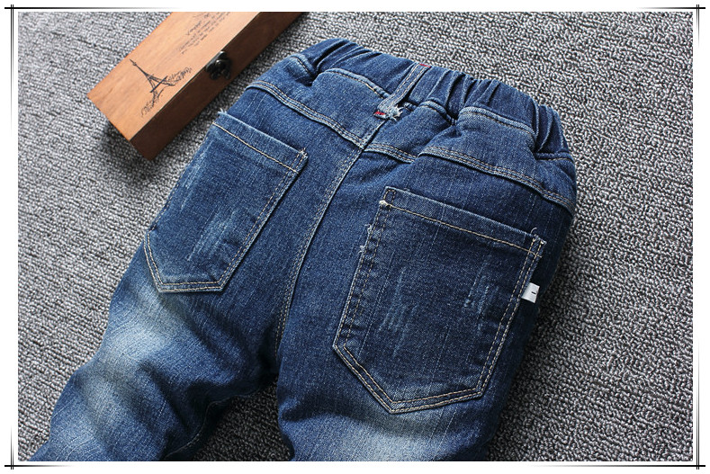 Quần jean nam mùa đông 2018 trong quần cotton bé trai phiên bản Hàn Quốc của quần ống suông thẳng cộng với nhung dày quần lót bé trai