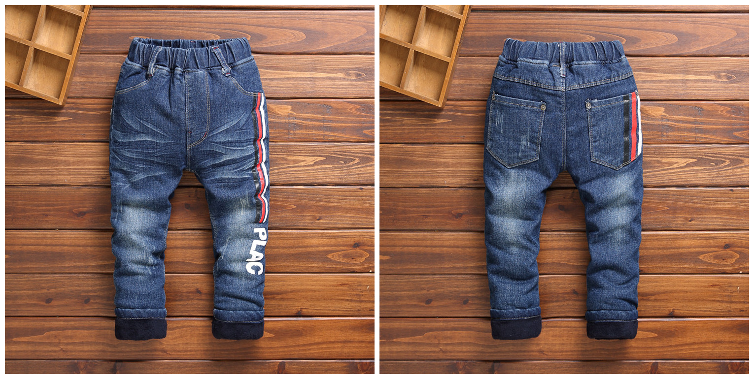 Quần nhung nam 2018 mới jeans mùa đông mặc quần ấm cho trẻ em Hàn Quốc phiên bản quần dày cho bé quan dai cho be
