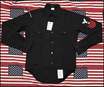 Brand new American-made Haijun USN NAVY black wool long-sleeved shirt shirt original public hair