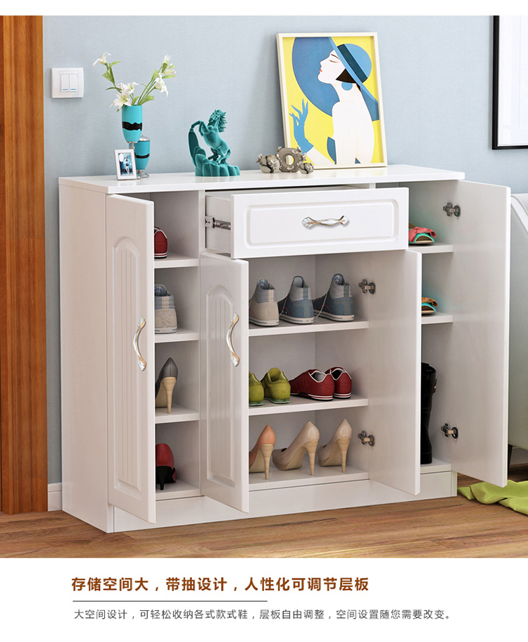 Châu Âu giày tối giản hiện đại sảnh tủ gỗ giá rẻ phòng khách tủ lối Simple giày giá đỡ lắp ráp đa năng - Buồng tủ quần áo cửa lùa