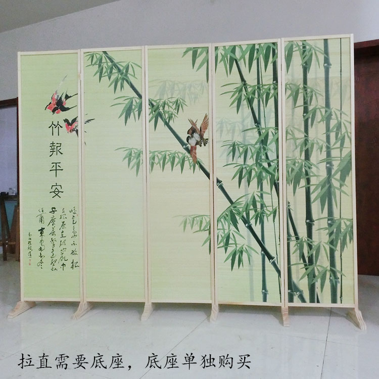 Tre máy in phun nhà hàng khách sạn màn hình phân vùng hiên cửa thời trang di động màn hình gấp màn hình văn phòng phòng khách phân vùng - Màn hình / Cửa sổ mẫu khung cửa sổ gỗ đẹp