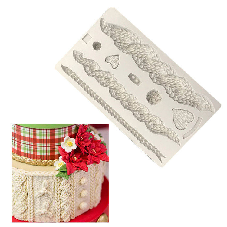 New fondant cake silicone mold wool texture dry paisley decoration mousse chocolate baking tool clay