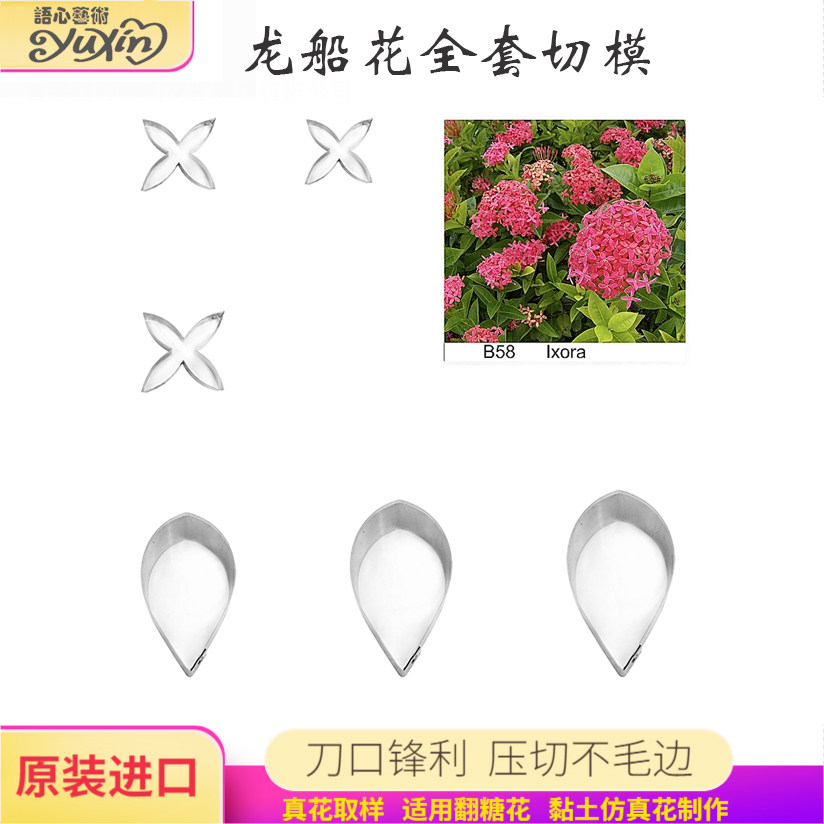 Imported Candy Flowers Stainless Steel Press Cut Die Simulation Dragon Boat Flower Baking Cake Decoration Bread Cold Porcelain Clay