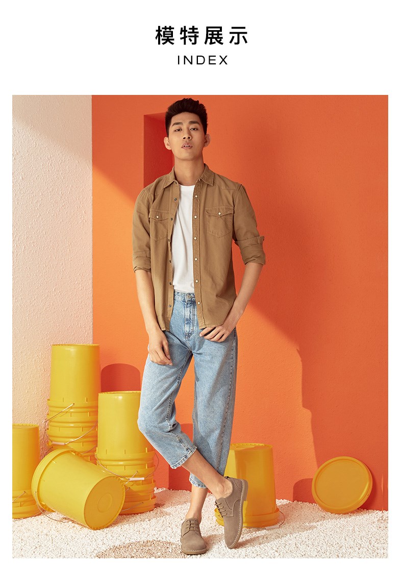 Giày công cụ cao cổ nam đế thấp 2019 mùa xuân mới bằng da Anh gió retro xu hướng giày thông thường 12013AM9 - Giày thấp giày thể thao lining
