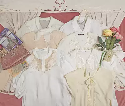 日本製vintage 夏季奶油白襯衣合集 1 中古百搭少女洋服