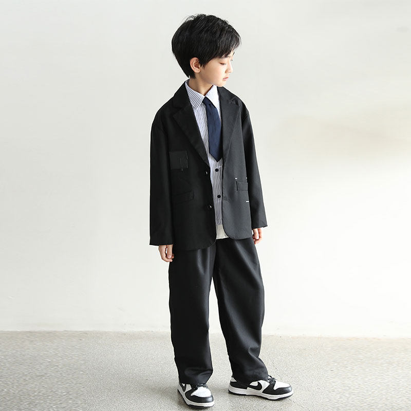 Boy Suits Casual Suit 2024 Spring Autumn Money Boy High End Gown Child Handsome Korean version CUHK Tong Western suit-Taobao