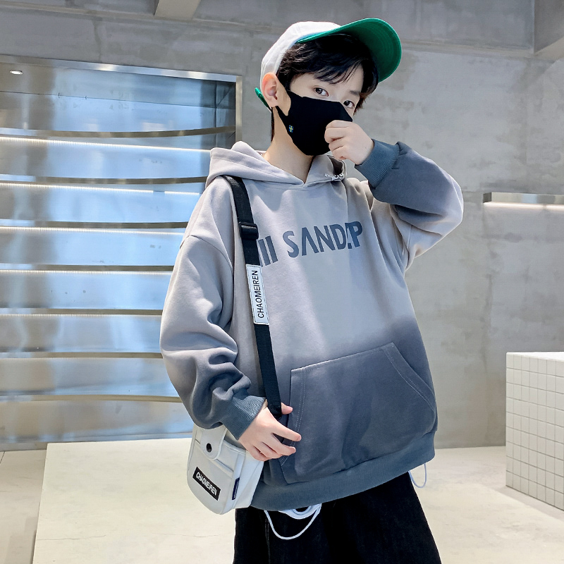 Children's Clothing Boys' Autumn Hooded Sweatshirt Spring and Autumn 2026 New Style Boys' Stylish Tops Autumn Trendy for Older Kids