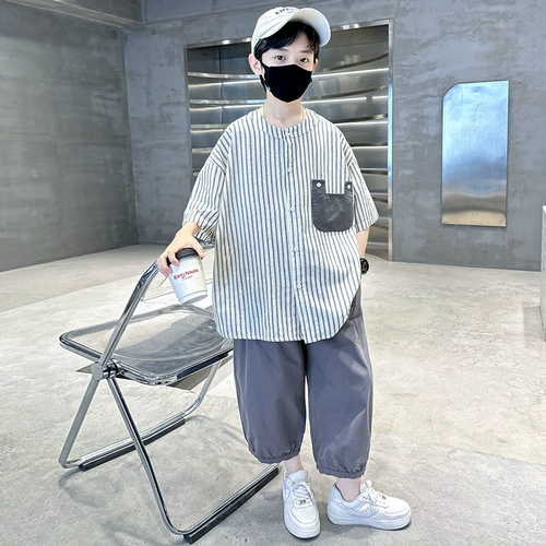 Летняя одежда, детский летний спортивный тонкий комплект для мальчиков, детская одежда, подходит для подростков