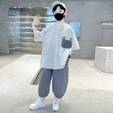 Летняя одежда, детский летний спортивный тонкий комплект для мальчиков, детская одежда, подходит для подростков