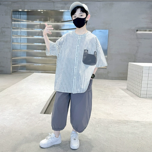 Летняя одежда, детский летний спортивный тонкий комплект для мальчиков, детская одежда, подходит для подростков