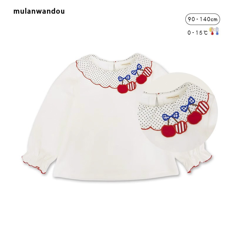 mulanwandou girl dress cute cherry fall flap floral side foreign air 100 lap 11-1123-908-Taobao