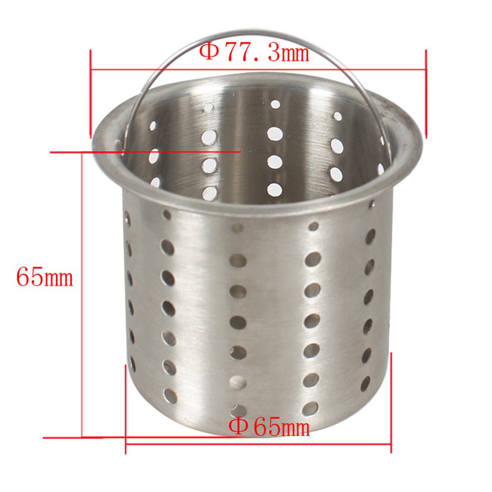 Zhibang Ink Kitchen Wash vegetable pool Sewer Lift Lift Basket 77mm WASH BASIN WATER FALLING MACHINE STAINLESS STEEL PARTITION SLAG MESH BASKET