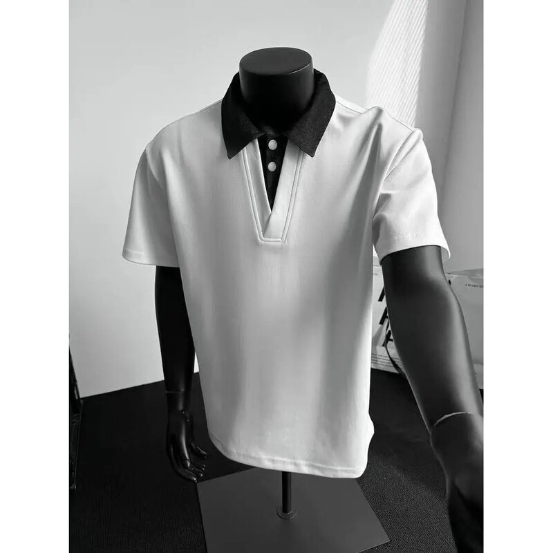 Extra Large Size 150kg Fake Two-Piece Polo Collar Short-Sleeved Unisex Summer Couple's Loose Casual Turn-Down Collar Shirt T-Shirt