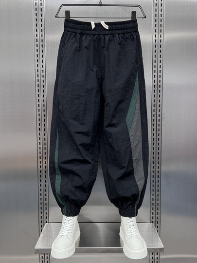 Extra Large Size 150kg Summer Quick-Drying Striped Patchwork Jogger Sweatpants Men's Trendy Loose Casual Harem Pants2