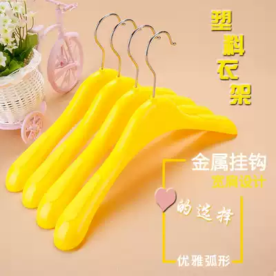 Clothing store color children plastic wide shoulder suitable for winter clothes hangers candy color streaceless household clothes clothes hangers