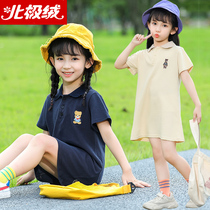 Girl dress summer 2021 new short sleeve foreign-style children Net Red big boy polo little girl princess skirt