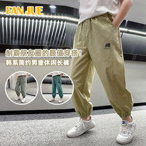 Boy pants summer thin 2021 new medium and large childrens clothing trousers casual children anti mosquito pants loose boy students