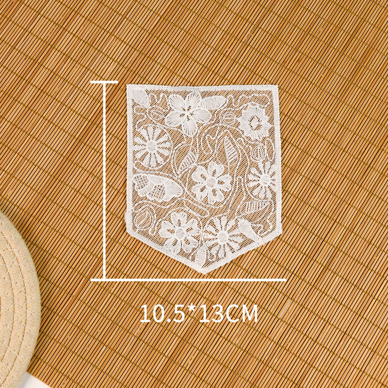 Embroidered Lace Mesh Pocket Fabric Patch Milk Silk Water-Soluble Lace DIY Handmade Clothing Accessories Lolita Style