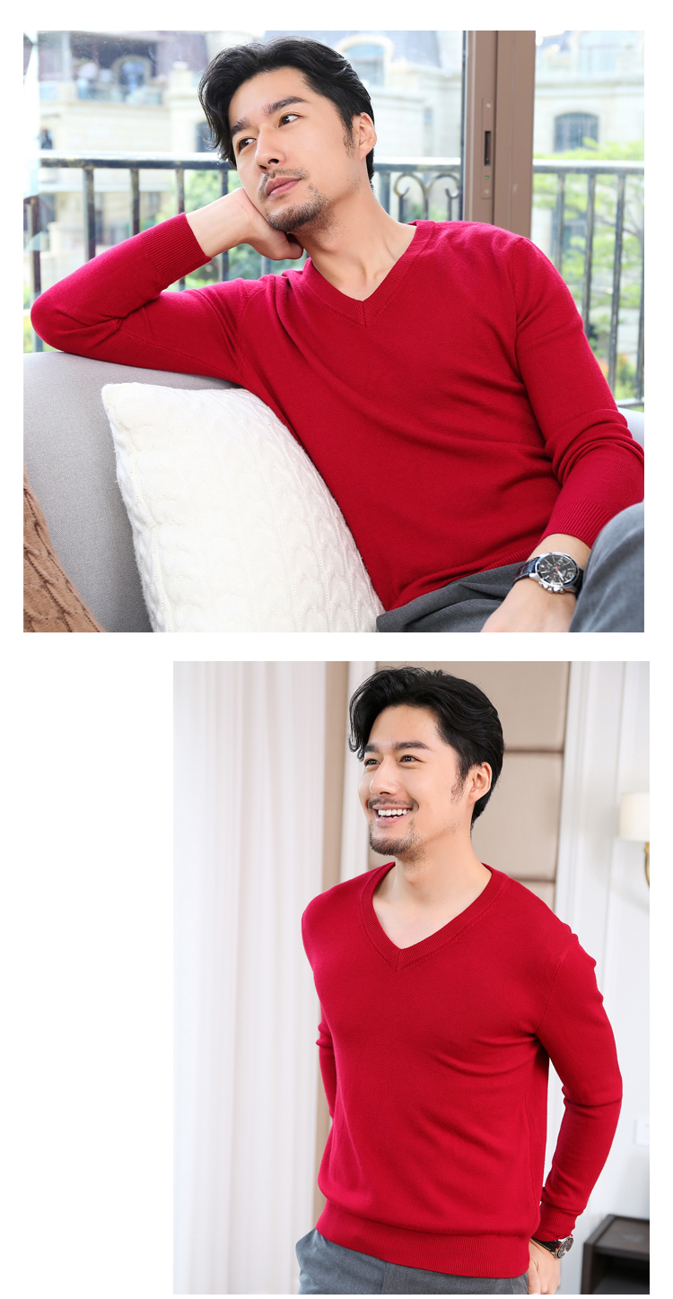 Mùa thu và mùa đông áo len cashmere mới nam đầu lỏng áo len kích thước lớn cổ tròn màu rắn áo len Hàn Quốc áo len đáy sweater nam