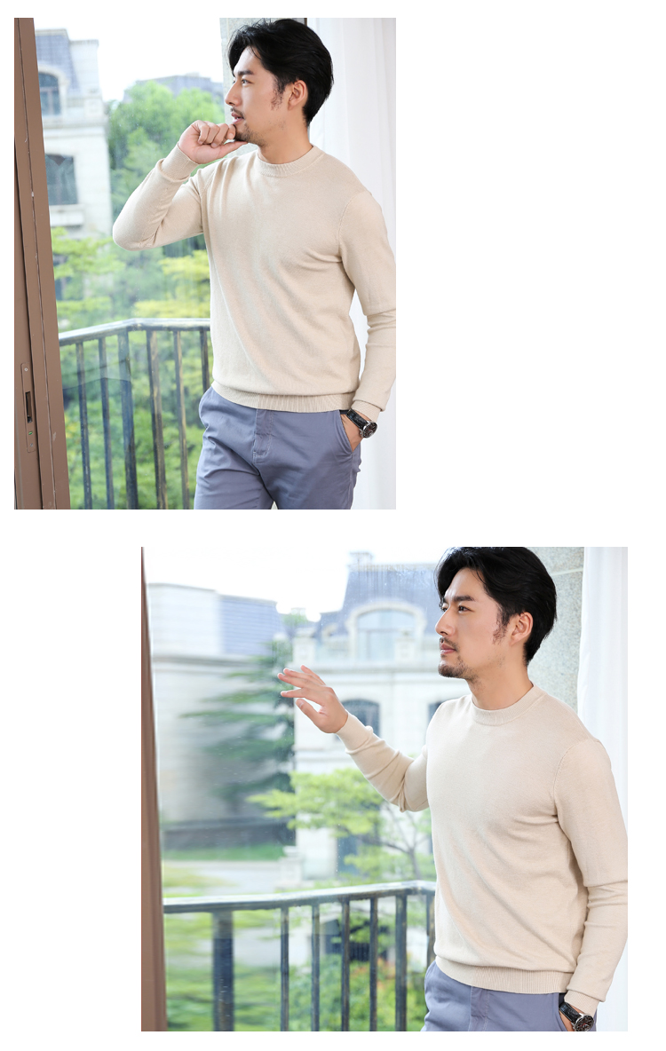 Mùa thu và mùa đông áo len cashmere mới nam cổ chữ V màu dày, áo len dày cỡ lớn trùm đầu áo len đáy quần phiên bản Hàn Quốc áo có cổ