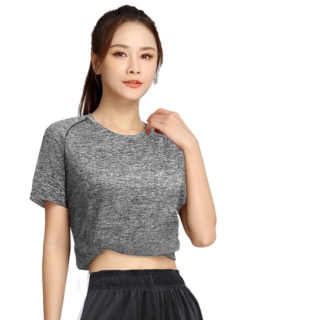 Sports T-Shirt for Women in Summer, Ice-Feel, Quick-Drying, Breathable, Short-Sleeved Sports Top, Running, Fitness, Yoga Wear, Loose and Slimming