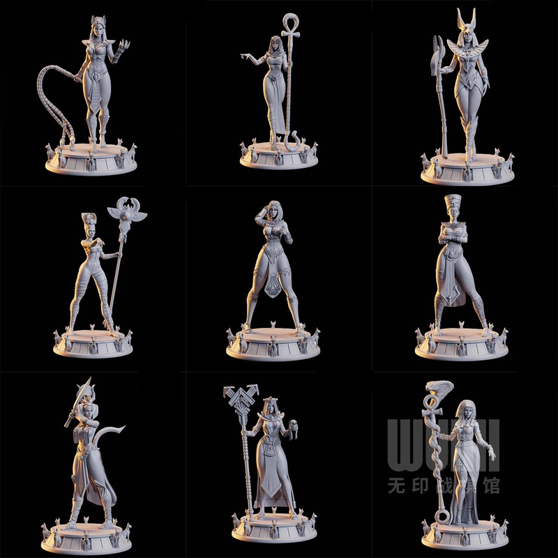 [Nile Sisters] Egyptian Mythology Goddess Female Pharaoh Feminine Dnd Board Game Figure Model