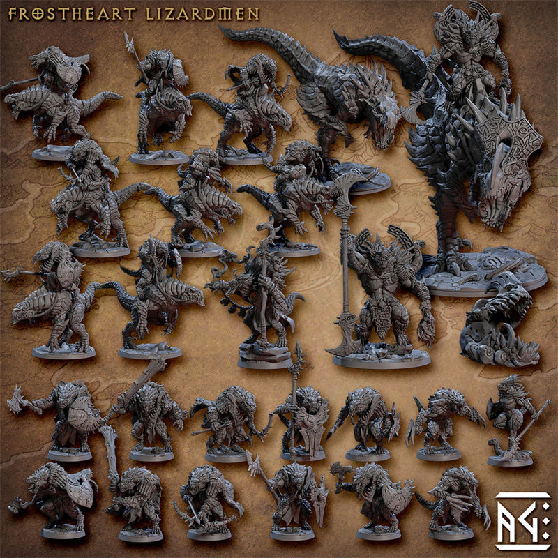 【Lizardman】King Double-Legged Dragon Rider Tyrannosaurus Knight Female Warrior Sorcerer Dnd Rpg Miniature Model