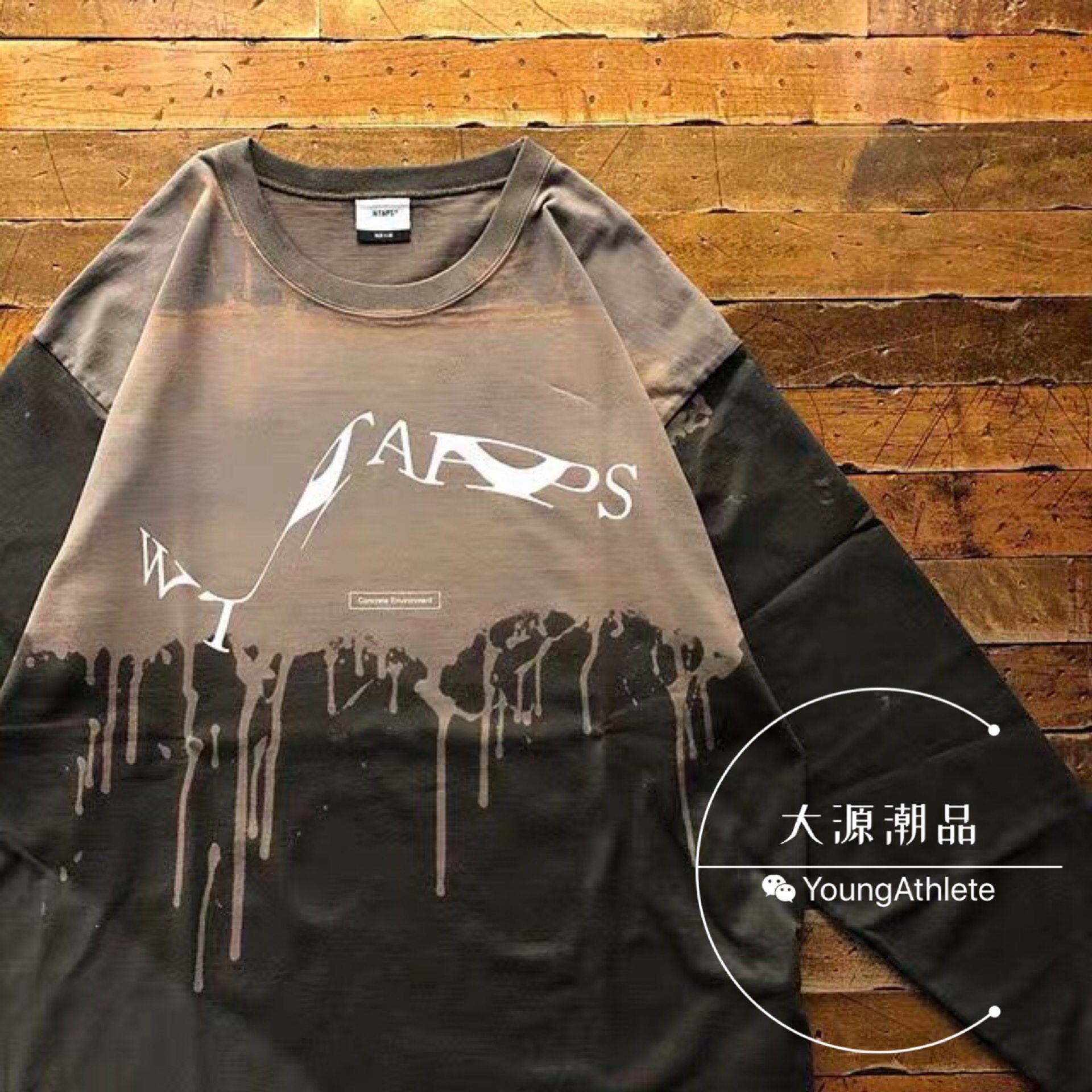 Chongqing spot WTAPS DESIGN LS XeroX TEE COPO hidden ink splashed long-sleeved T-shirt 19SS