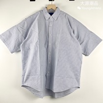 Spot BEAMS City Wind City Boys Oxford pinstriped loose short-sleeved shirt 20SS