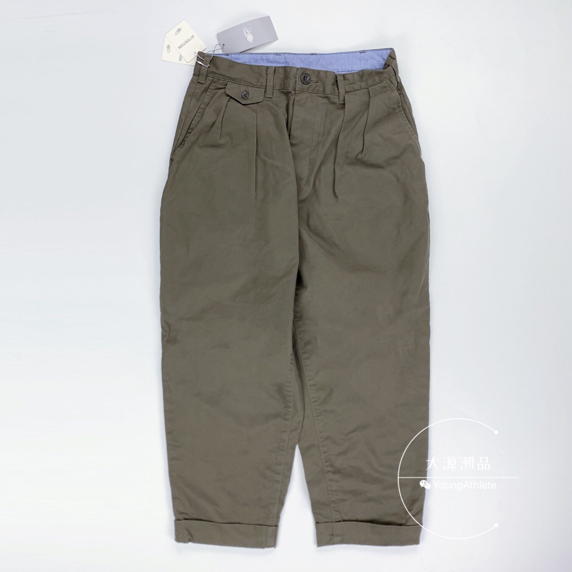 Domestic spot BEAMS PLUS 2 Japanese-made loose tapered double pleated casual all-match nine-point pants Yu Wenle