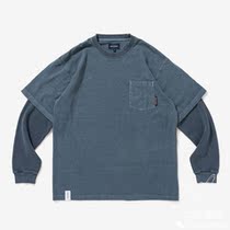 Spot DESCENDANT MILITIA LAYERD TEE washed batik fake two pieces long sleeve 20SS