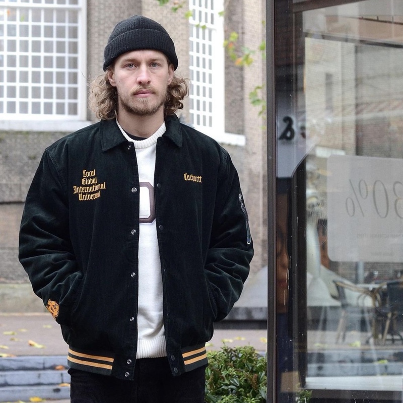 Discounted In-Stock Carhartt Wip Letterman Corduroy Cotton Baseball Jacket