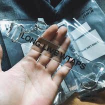 Spot WTAPS 315 KEY HOLDER ACRYLIC LONG LIVE slogan keychain 20SS