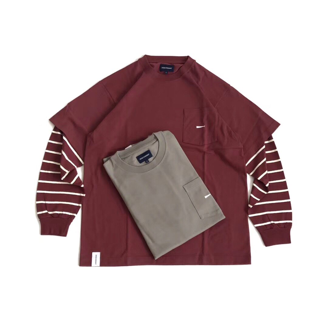 Spot DESCENDANT CCLAYERD TEE fake two long sleeves T-shirt 19AW