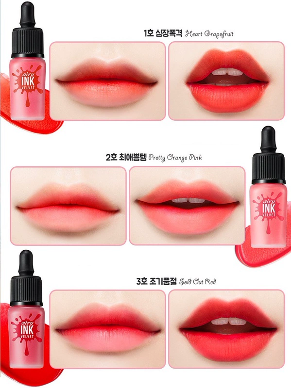 Spot Hàn Quốc Peripera Airy Velvet Air Ink Velvet Matte Lip Color Lip Liquid - Son bóng / Liquid Rouge son bóng 3ce glass gloss	