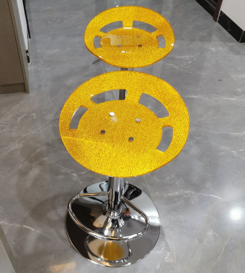 2 pieces of fashion simple acrylic bar chair counter household rotary lift chair front desk chair high stool