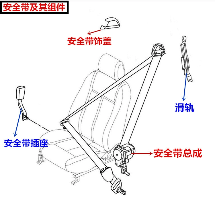 Áp dụng BYD F3 Front Chất an toàn tổng số G3 L3 Vành đai bảo hiểm mới F3 Main Co -pilot dây an toàn toàn thân 1 móc dây đai an toàn adela