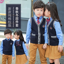 British school uniform childrens sweater boys and girls autumn and winter clothing school uniform kindergarten garden suit vest suit