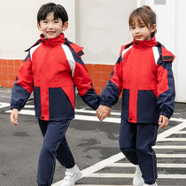 Kindergarten garden thickness primary school uniform spring and autumn suit spring and autumn suit for middle school pupil sub-coat three-piece set