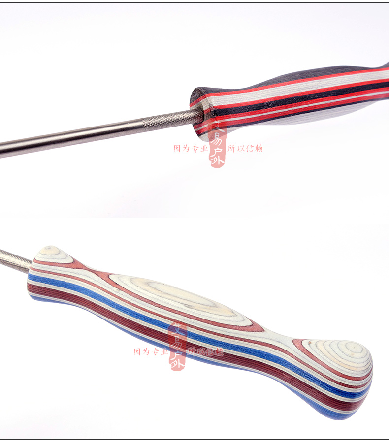 KASE Titanium Hợp kim Tôm Xẻng Câu cá Xẻng Khuấy Thô Mồi Màu Gỗ Xử lý Dụng cụ Câu cá Thiết bị Câu cá giá đỡ cần câu