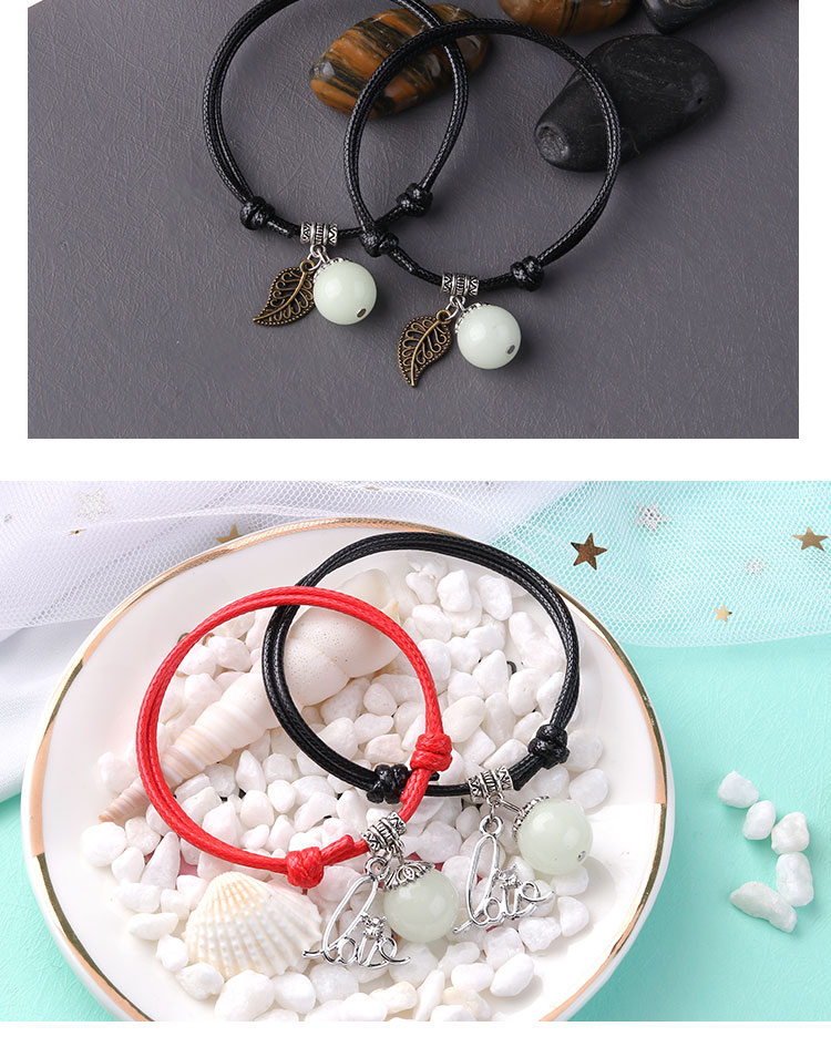 Sen Bộ vòng tay dạ quang nam nữ đôi tay dây phiên bản Hàn Quốc của sinh viên retro cá tính vòng đeo tay trang sức quà tặng Giáng sinh vòng tỳ hưu vàng