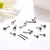 Send storage box hypoallergenic sterile plastic ear stick female ear hole disinfection transparent earring stud student black ear stick